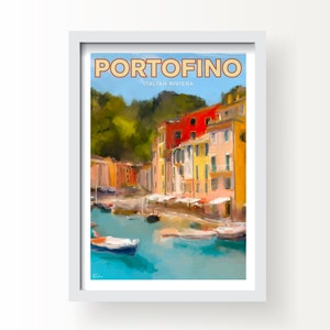 Portofino, Riviera Ligure, Italia Stampa artistica e biglietto di auguri