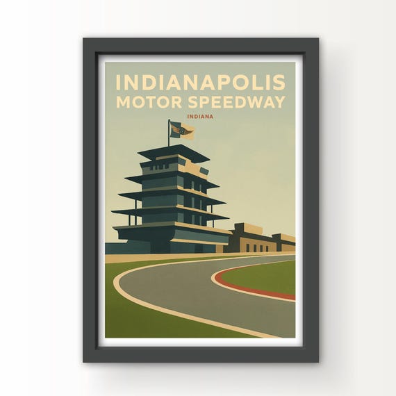 Indianapolis Motor Speedway, Indiana Art Print and Greetings Card