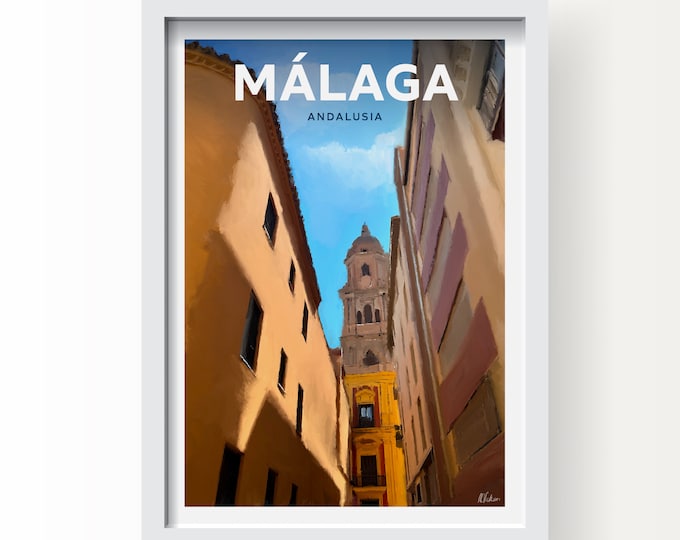 Malaga Spain Art Print & Greetings Card