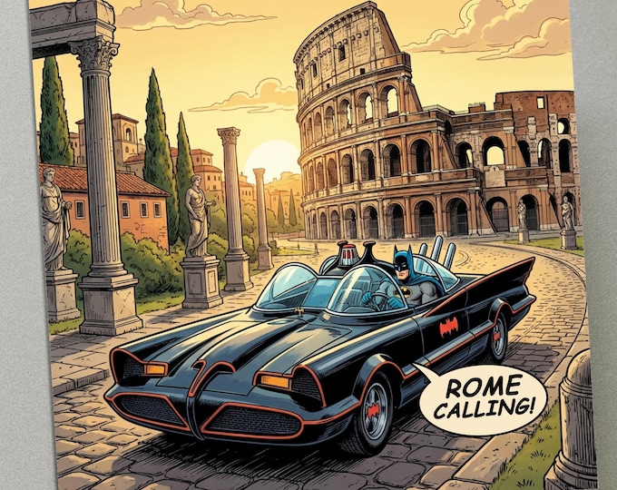 Personalised Birthday Card - Batman in Rome