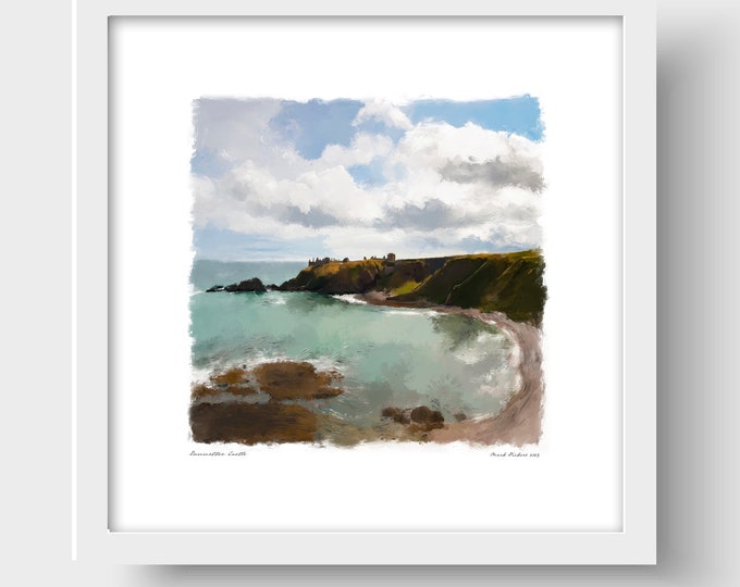 Stonehaven and Dunnottar Castle Art Print & Greetings Card