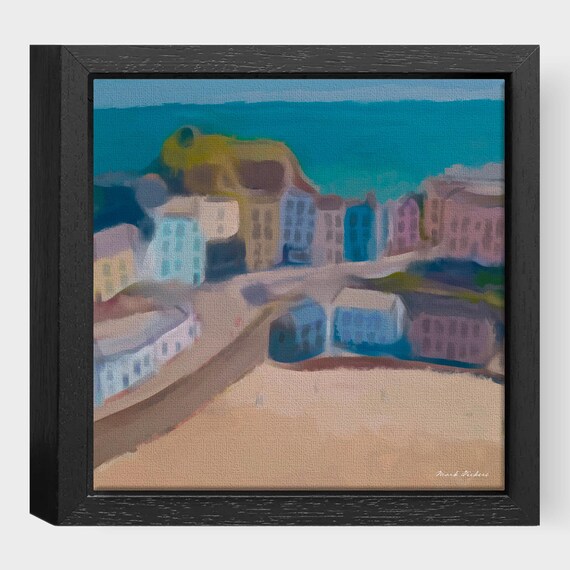 Tenby Seaside Town  Pembrokeshire  - Framed Printed Canvas