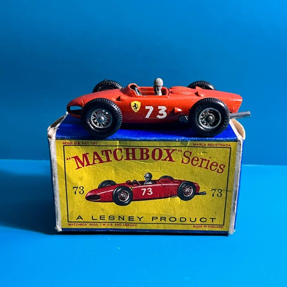 Vintage Matchbox Lesney No73b Ferrari F1 Racing Car 1962 with Original box