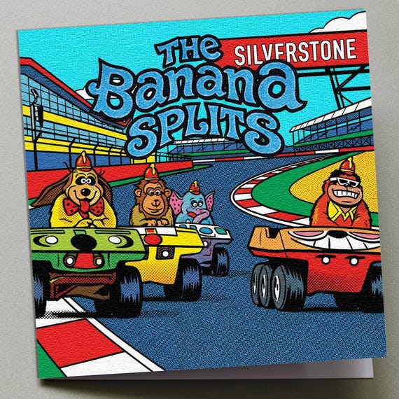 Personalised Birthday Card - The Banana Splits at Silverstone