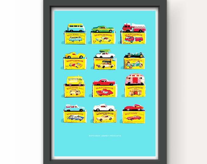 Vintage Matchbox Lesney Art Print and Greetings Card