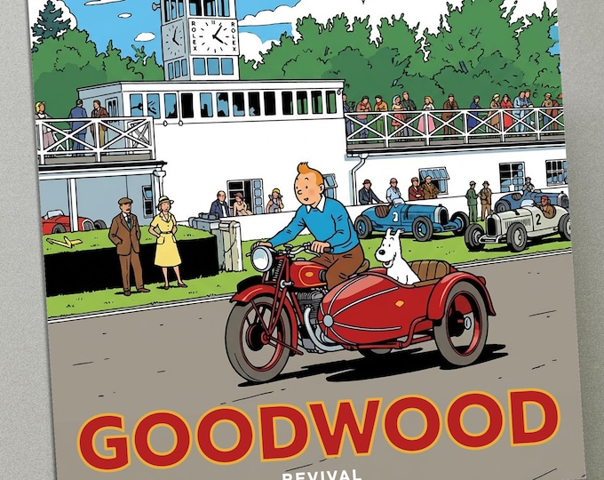 Personalised Greetings Card - Tintin at Goodwood Revival