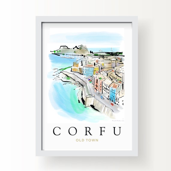 Corfu Old Town Art Print