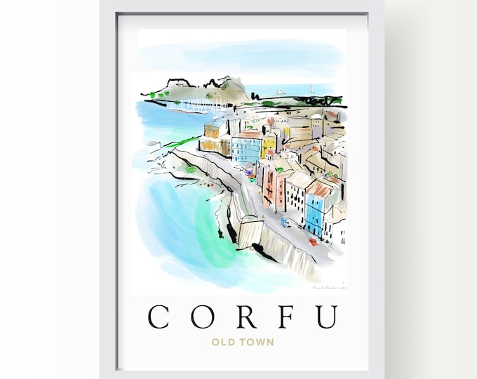 Corfu Old Town Art Print