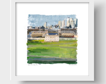 View from the Royal Observatory, Greenwich, London Art Print & Greetings Card