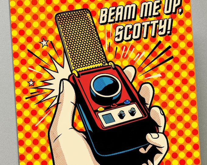 Personalised Birthday Card - "Beam me up, Scotty" Star Trek