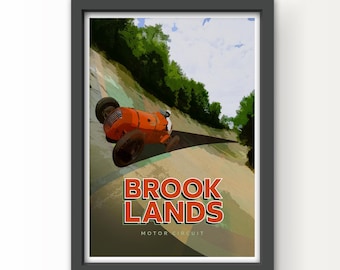 Brooklands Motor Circuit Surrey England Art Print