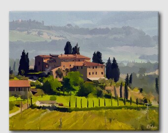 Tuscany Original Oil Painting Digital Canvas Wall Art