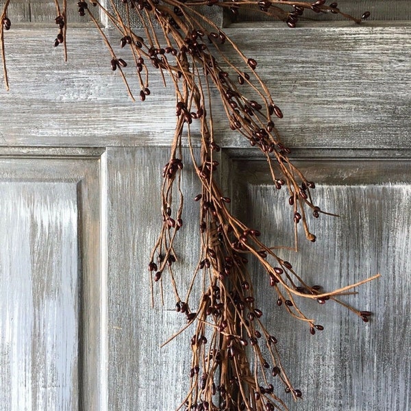 24" Deep DARK Burgundy pip berry garland ONLY 2 feet Primitive Rustic Valentine Christmas Floral Accent Americana