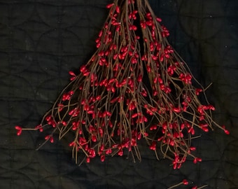 15 Picks -RED Christmas Pip berry PICKS 9” primitive rustic Americana crafts floral accent