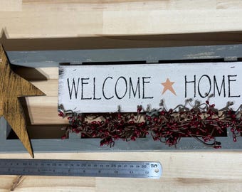 Welcome Home Wooden Ladder Sign: Farmhouse Primitive Decor