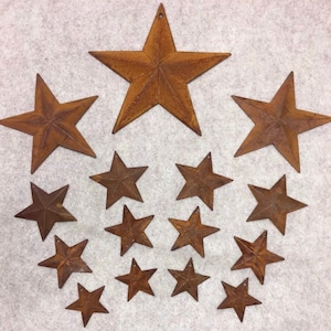 15 PCs Metal Barn Stars rustic floral crafts