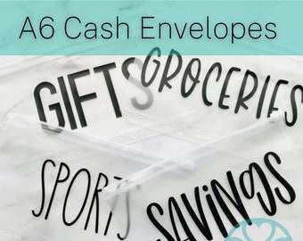 Custom A6 Cash Envelopes, Vinyl Cash Envelopes, Clear Zipper Cash Envelopes for Budgeting, Money Envelopes