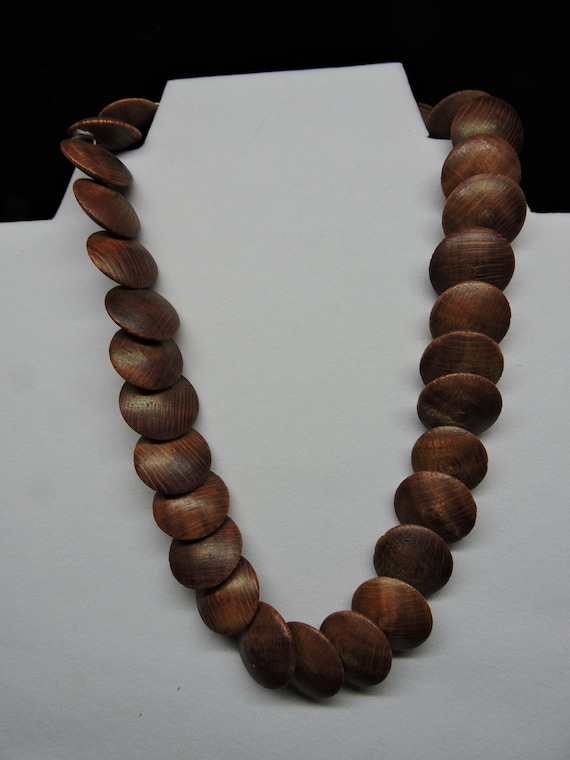 80s Wood Disc Necklace