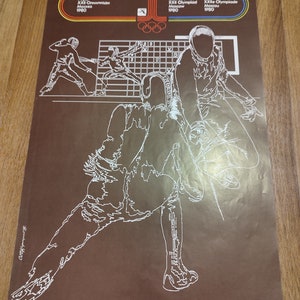 Cartel original de ESGRIMA, Juegos Olímpicos de 1980, deportes antiguos