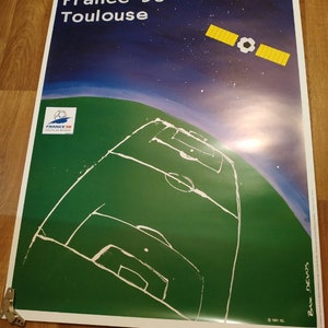 Cartel original de Francia, Toulouse, impresión de la Copa del Mundo, fútbol, cartel de fútbol