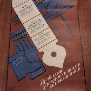 Póster original vintage, póster retro, póster ruso