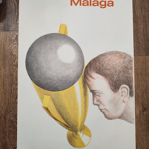 Coppa del Mondo Spagna 1982 poster originale di calcio calcio, stampa sportiva, Malaga