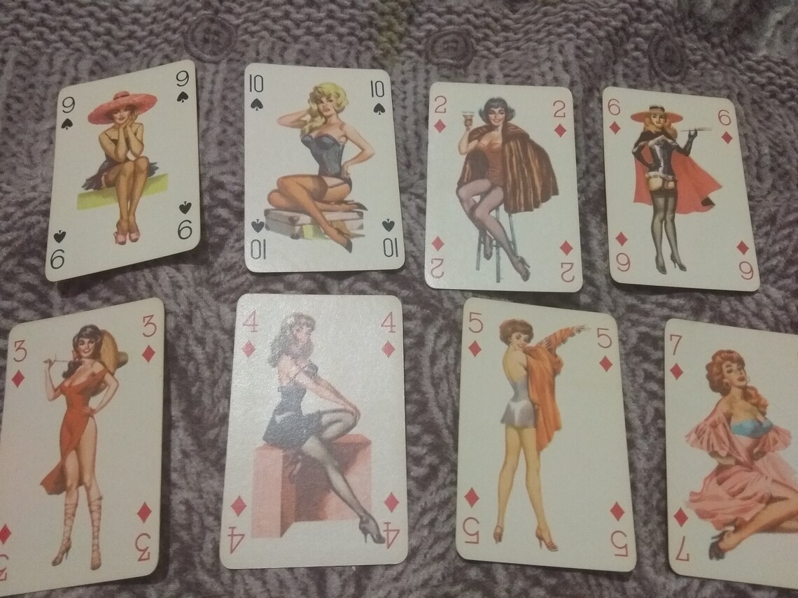 Pin-up erotische Zahlenkarten Pin-up-Deck Vintage Mitte des | Etsy