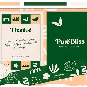 Organic Premade Logo and Branding kit - Botanical Logo, Nature Logo design, Abstract Vector Logo for Small Business