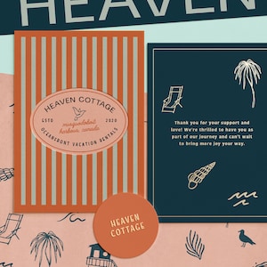 Pacote de marca de viagem pré-fabricado, logotipo do hotel e marca do hotel, logotipo de viagem para sua marca - Coastal Vibe, logotipo do resort