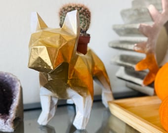Geometric French Bulldog Planter