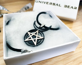 Silver Moon Eclipse Goddess Charm Necklace