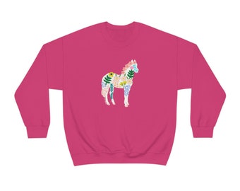 Copy of Equestrian Floral | Summer Horse | Heavy Blend Crewneck Sweatshirt