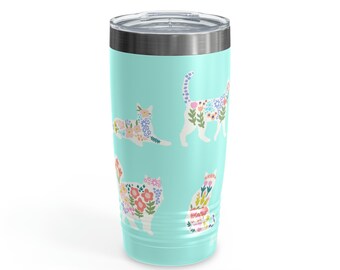 20oz Cat Tumbler | Kitty Summer | Feline Styled Tumbler