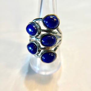 Estate Blue Lapis Lazuli Ring Size 8 3/4