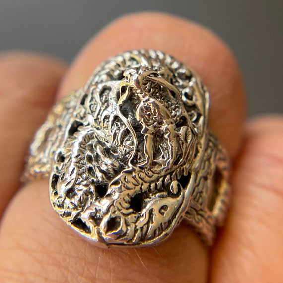 SARDA Sterling Silver Mermaid Ring Size 7 1/2 - image 1