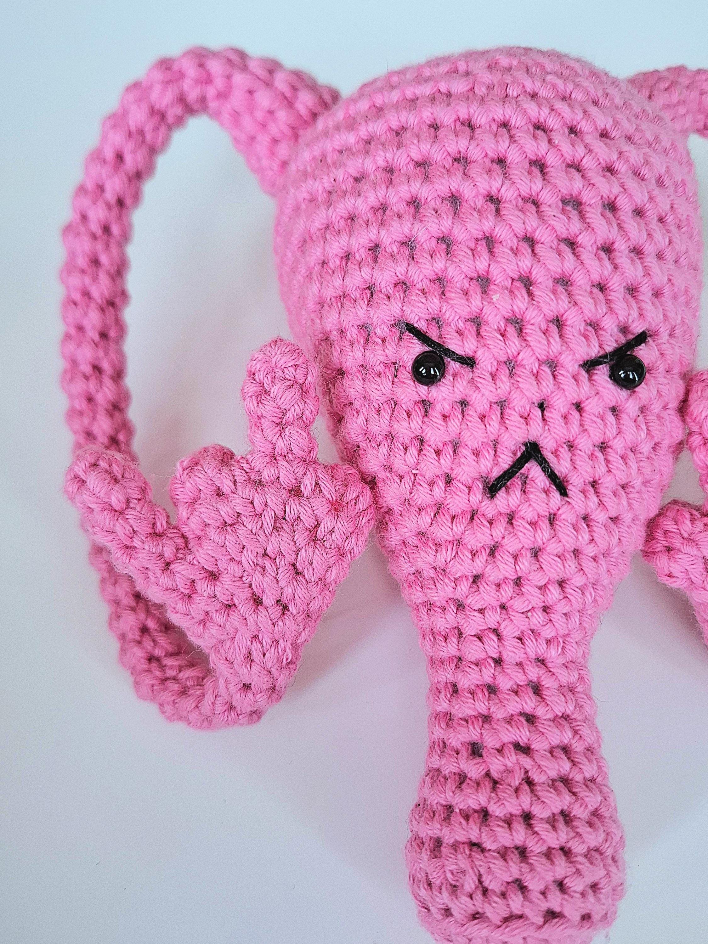 PDF Pattern Download, Crochet Fuck You-terus, Angry Uterus, Uterus