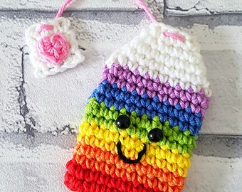 PDF Pattern Download, Crochet LGB-Teabag Keyring Pattern, LGBTQ Crochet Pattern, Crochet Teabag Pattern, Pride Flag