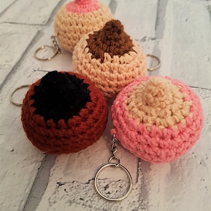 PDF Pattern Download, Crochet Boob Pattern, Crochet Breast Pattern, Itty Bitty Titty Keyring, Crochet Titties