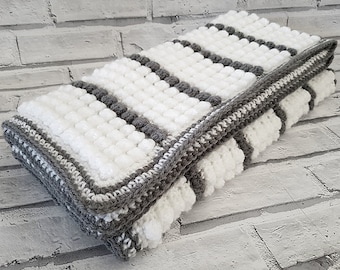 PDF Pattern Download, Crochet Bobble Stitch Baby Blanket Pattern, Crochet Baby Blanket, Bobble Stitch,