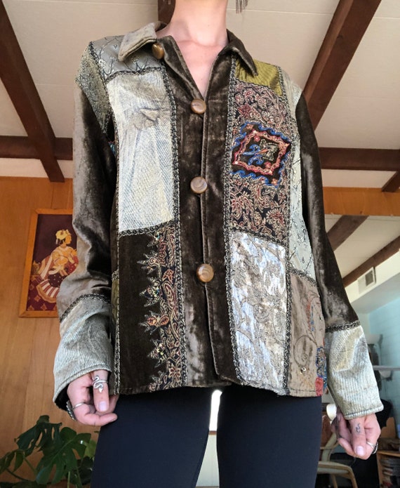 Patchwork Tapestry Jacket / Vintage Patchwork Jack