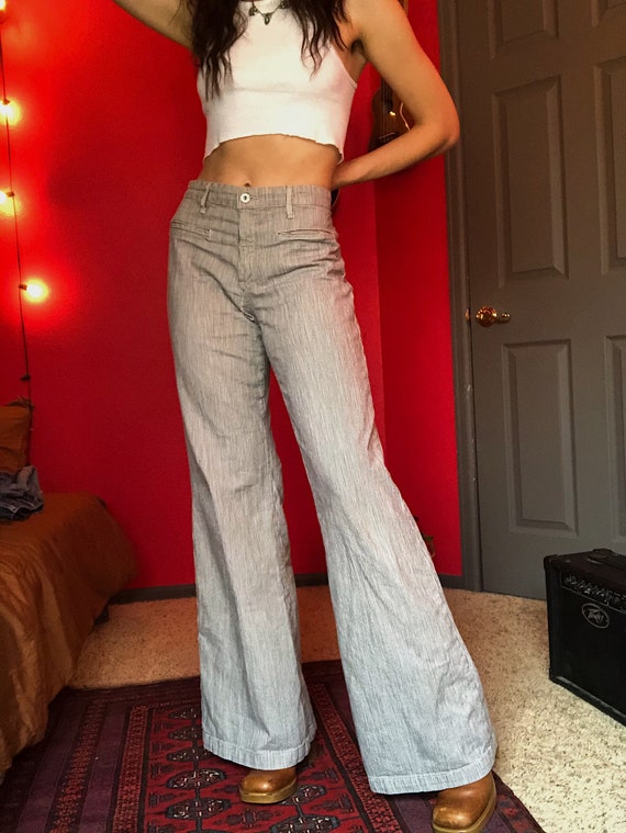 Vintage Style Striped Bell Bottoms / Striped Bell 