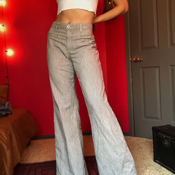 Vintage Style Striped Bell Bottoms / Striped Bell Bottoms / Italian Bell Bottoms