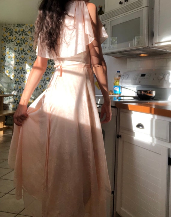 70s Fairy Pink Wrap Dress / Vintage 70s Pink Wrap… - image 4