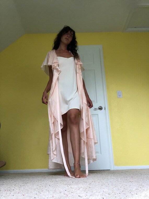 70s Fairy Pink Wrap Dress / Vintage 70s Pink Wrap… - image 9