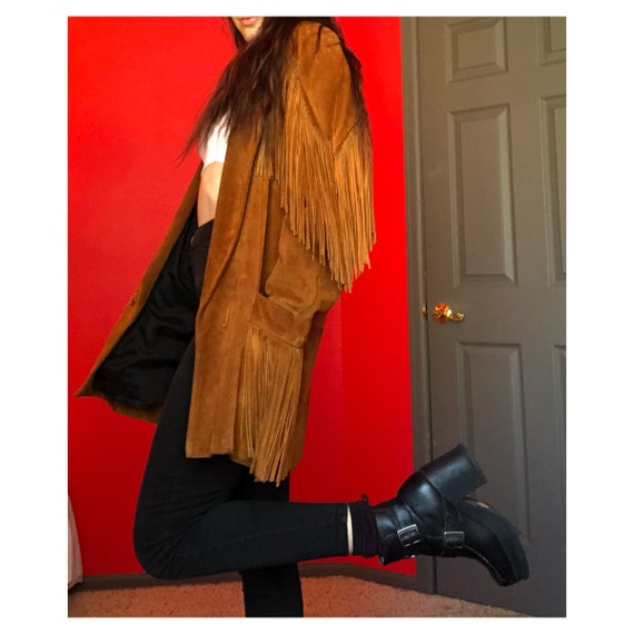 Vintage Leather Jacket / Fringe leather jacket/ Vi