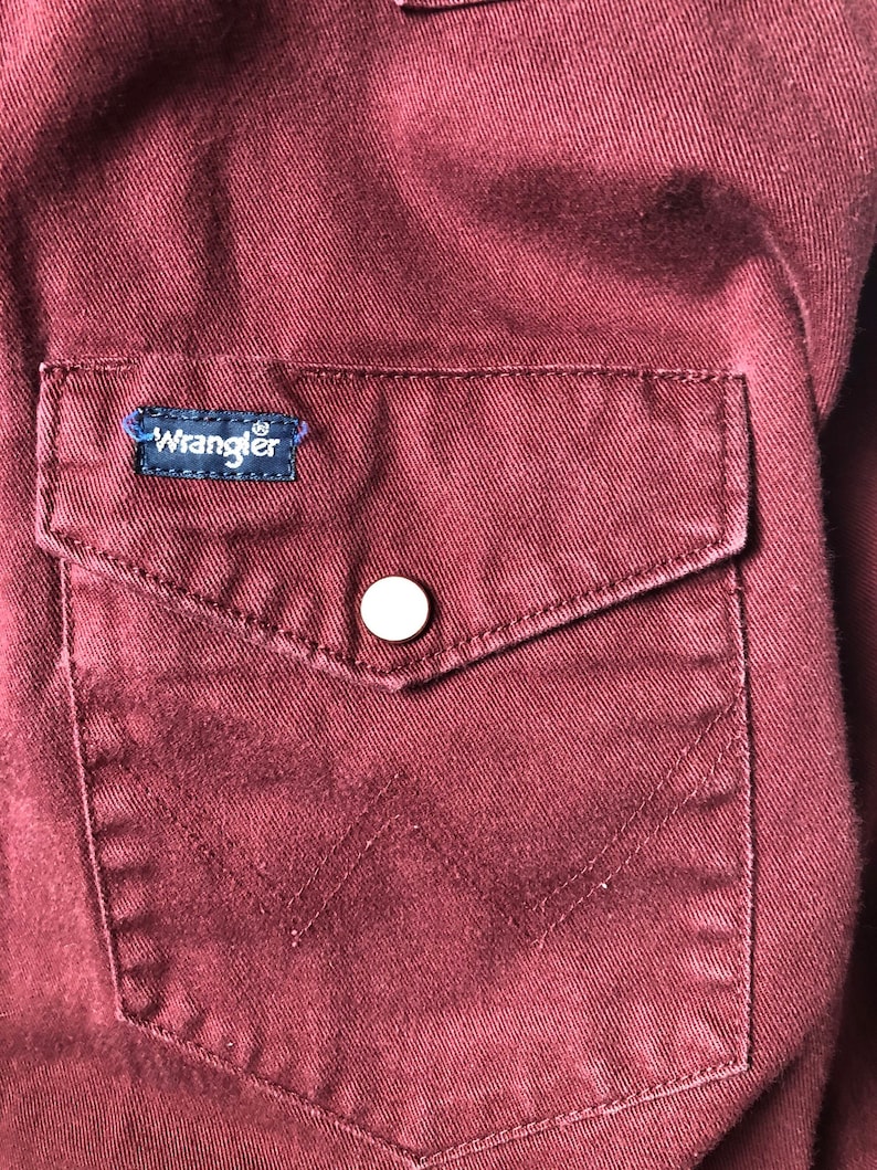 Vintage Wrangler Button up Maroon Wangler Shirt Vintage Wangler Wrangler