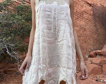 Victorian Blush Dress / Victorian Lace Slip Dress / Victorian lingerie/ Blush Lace Victorian Dress / xs - m