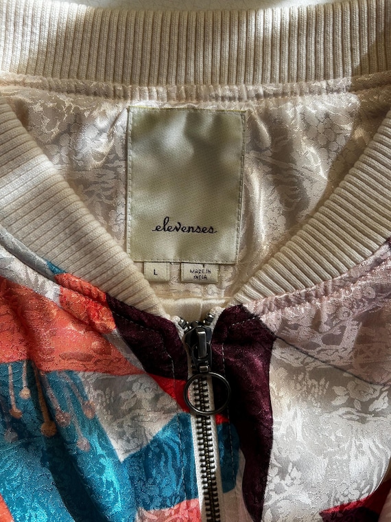 Patchwork Bomber Jacket L Silky Abstract Bomber J Gem