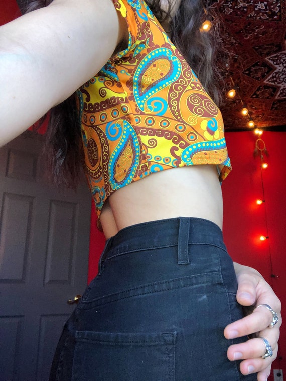 Retro 70s Crop Top / Vintage 70s Crop Top / Hippi… - image 5