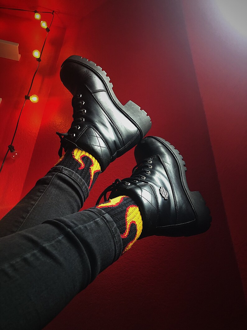 Women\u2019s Harley Davidson Lace up Leather Boots Vintage Harley Davidson Leather Boots